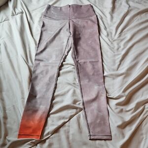 NWOT Sz XS Lole Women's Marbled Leggings With Orange Gradient